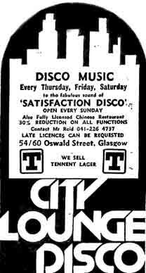 City Lounge Disco 1979 advert